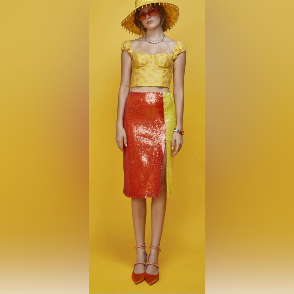 Autumn Adeigbo sequin two color skirt- size 2